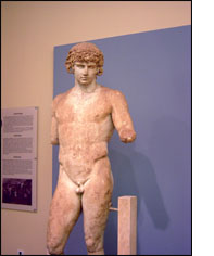the statue of antinous  - delphi museum