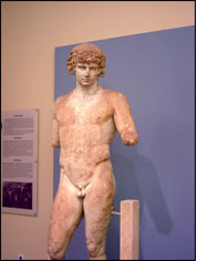 the statue of antinous - delphi museum